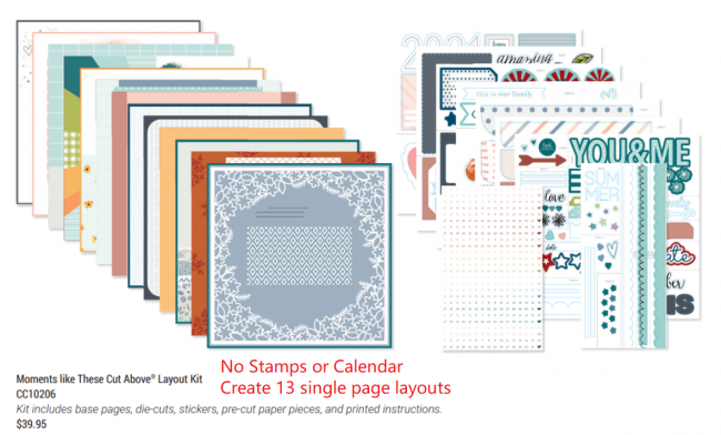 single page layouts calendar kits
