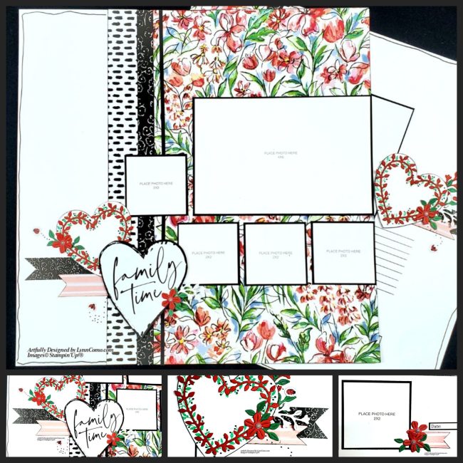 Mixed Media Florals Scrapbooking Pages 1 and 2