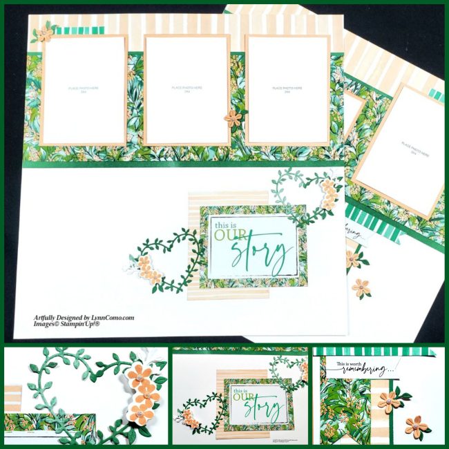 Mixed Media Florals Scrapbooking Pages 3 and 4