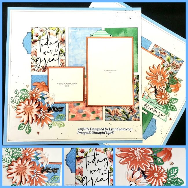 Mixed Media Florals Scrapbooking Pages 5 and 6