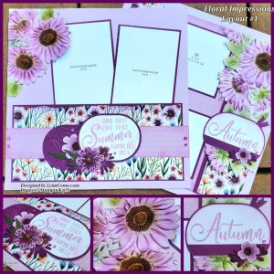 Floral Impressions & Sunflowers Scrapbook Layout 1